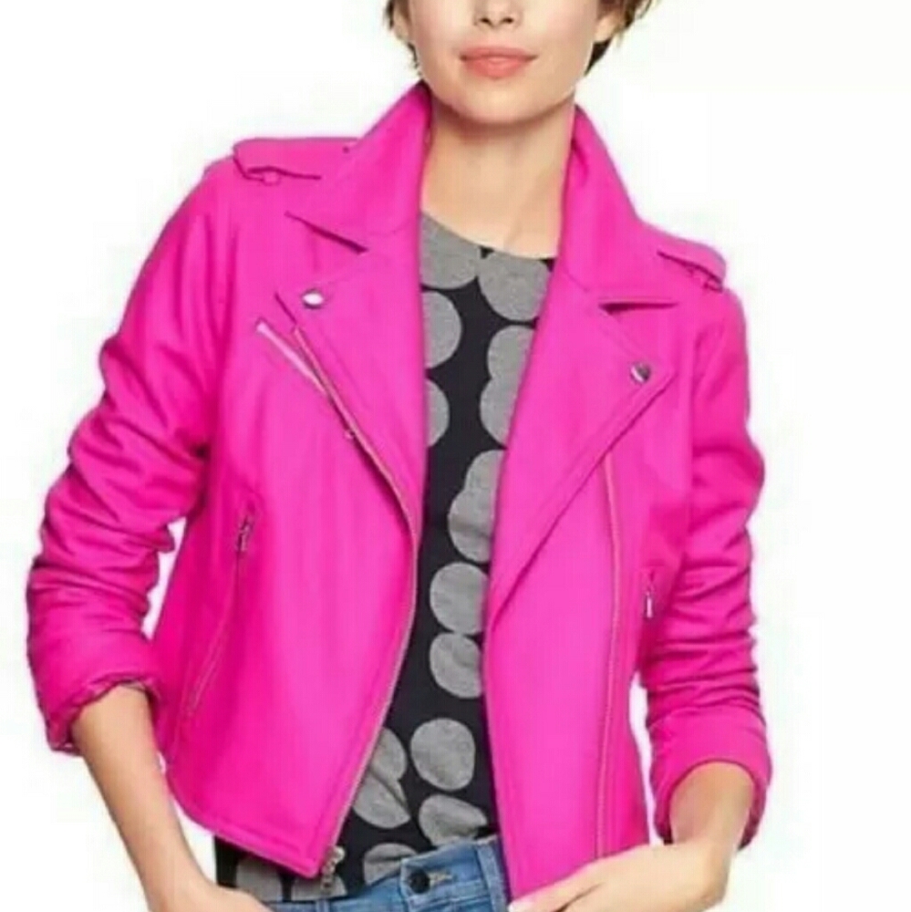GAP Hot Pink Moto Jacket NWOT